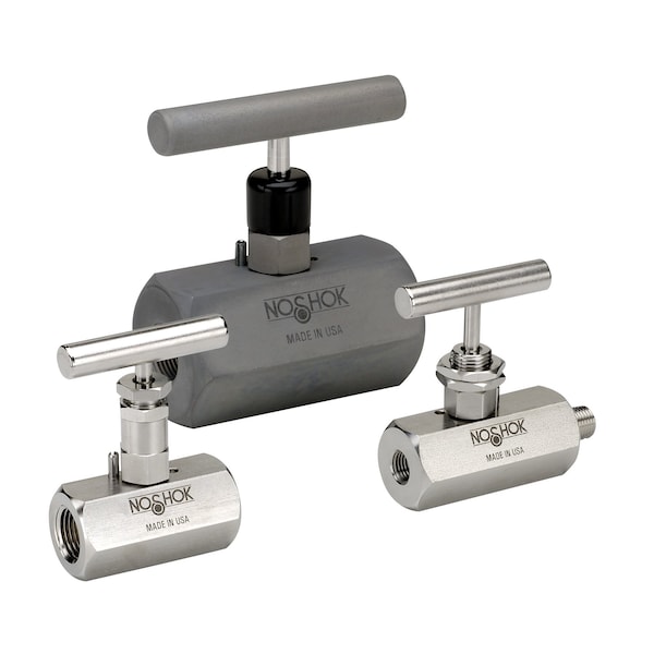 Needle Valve, Hard Seat, 1/4 NPT Female - 1/4 NPT Female Angle, 316 SS, 0.187" Orifice, Panel Mount (1 nut)
